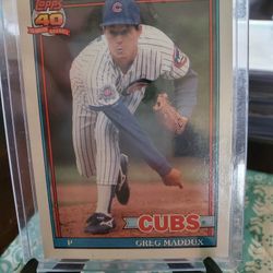 Greg Maddux 1991 Topps 40th Anniversary Glow Back Bold Back Baseball Card 