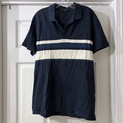 Selected Homme Blue and White Polo Shirt