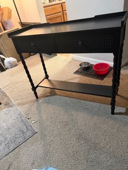 Black Console Table with Two Drawers