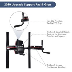 BRAND NEW MaxKare Power Tower Workout Dip Stand Pull Up Bar Station Professional Strength Training Fitness Equipment Durable Stable for Home Gym for