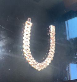 Rose Gold Moissanite Cuban Link Bracelet