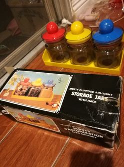 New storage jars seasoning. Box worn.