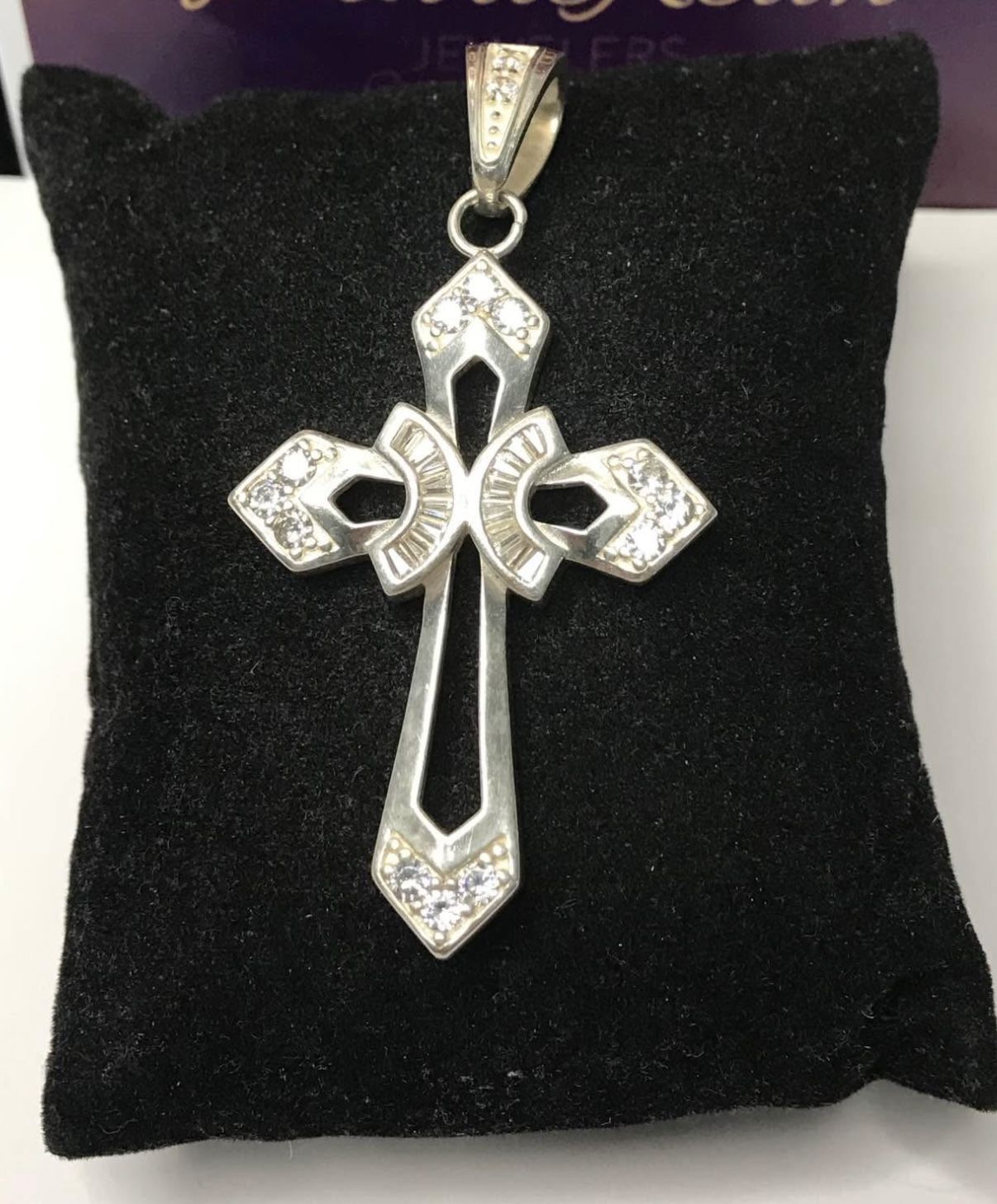 925 Sterling Silver CZ Cross Pendant