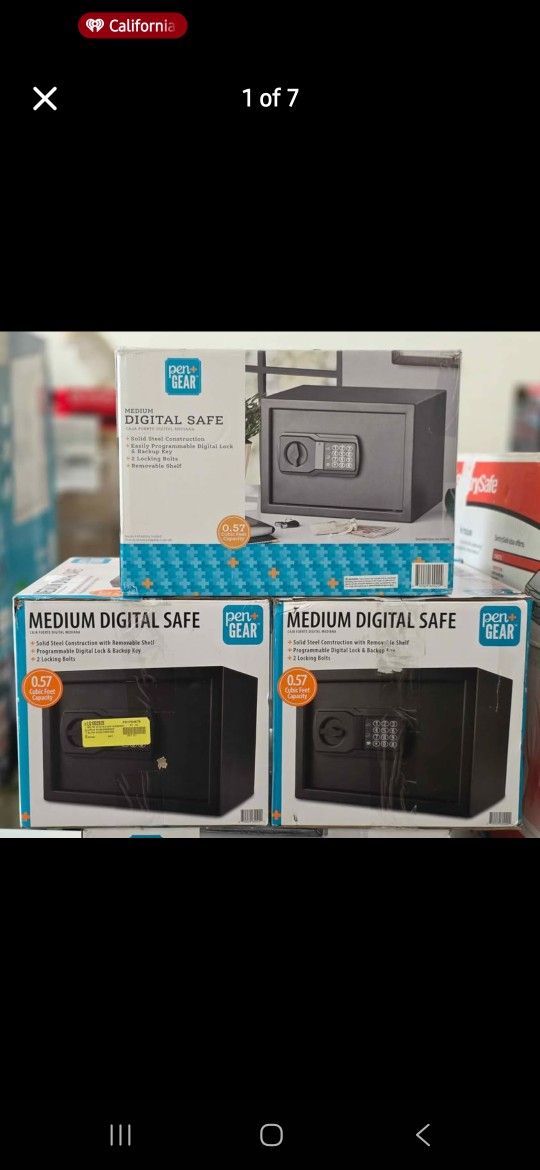 Pen + Gear Safes Model 44E20 with Electronic Lock, Backup Key, 1 Shelf, Black