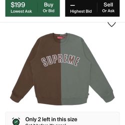 Supreme Split Crewneck Brown Green