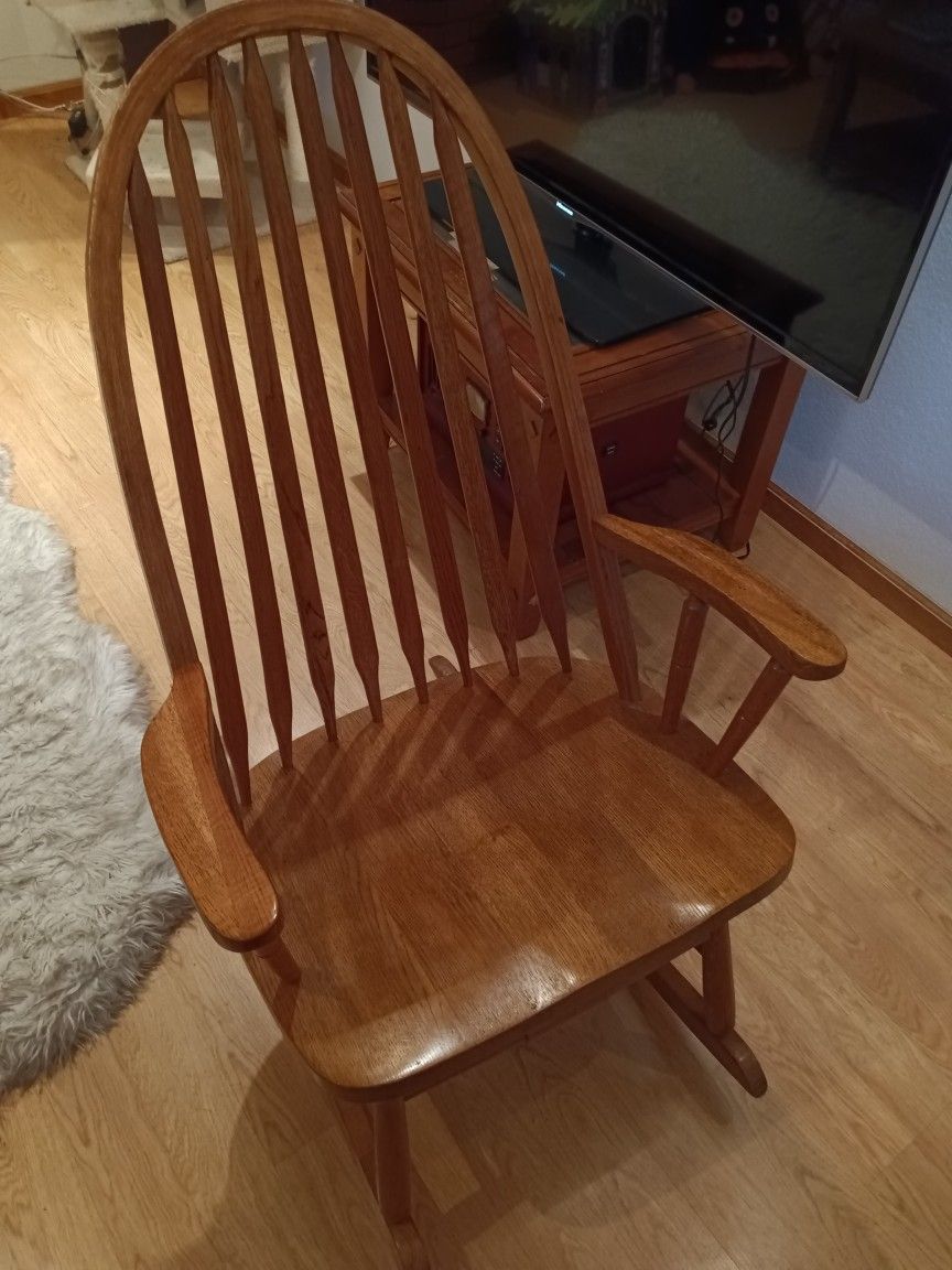 Solid Oak Rocking Chair