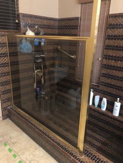 Shower glass panel 57  1/2  X   47  3/4