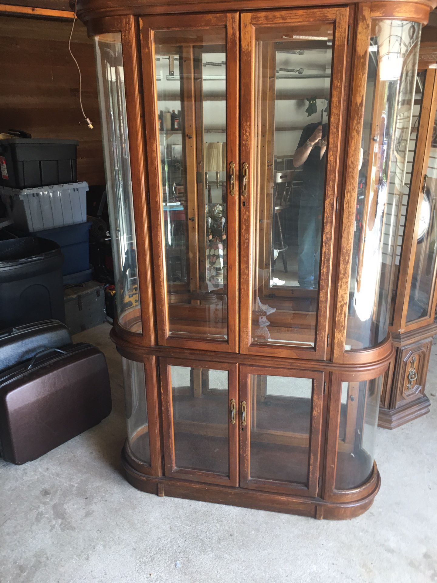Curio Cabinet With Glass Doors And Shelves