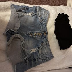 Black Bikini Top And Shorts 