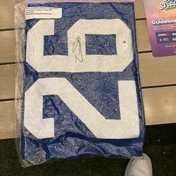 Zach Charbonnet Authentic Signed Blue Throw Back Jersey 