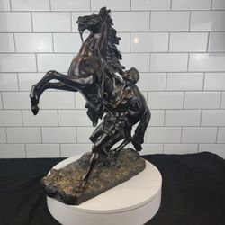 Guillaume Coustou, Cheval de Marly, Bronze Sculpture – Signature Inscribed