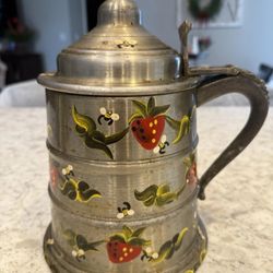 Vintage Bar Tankard Ice Bucket Beer Stein 10'' Size Aluminum Insulated Barware