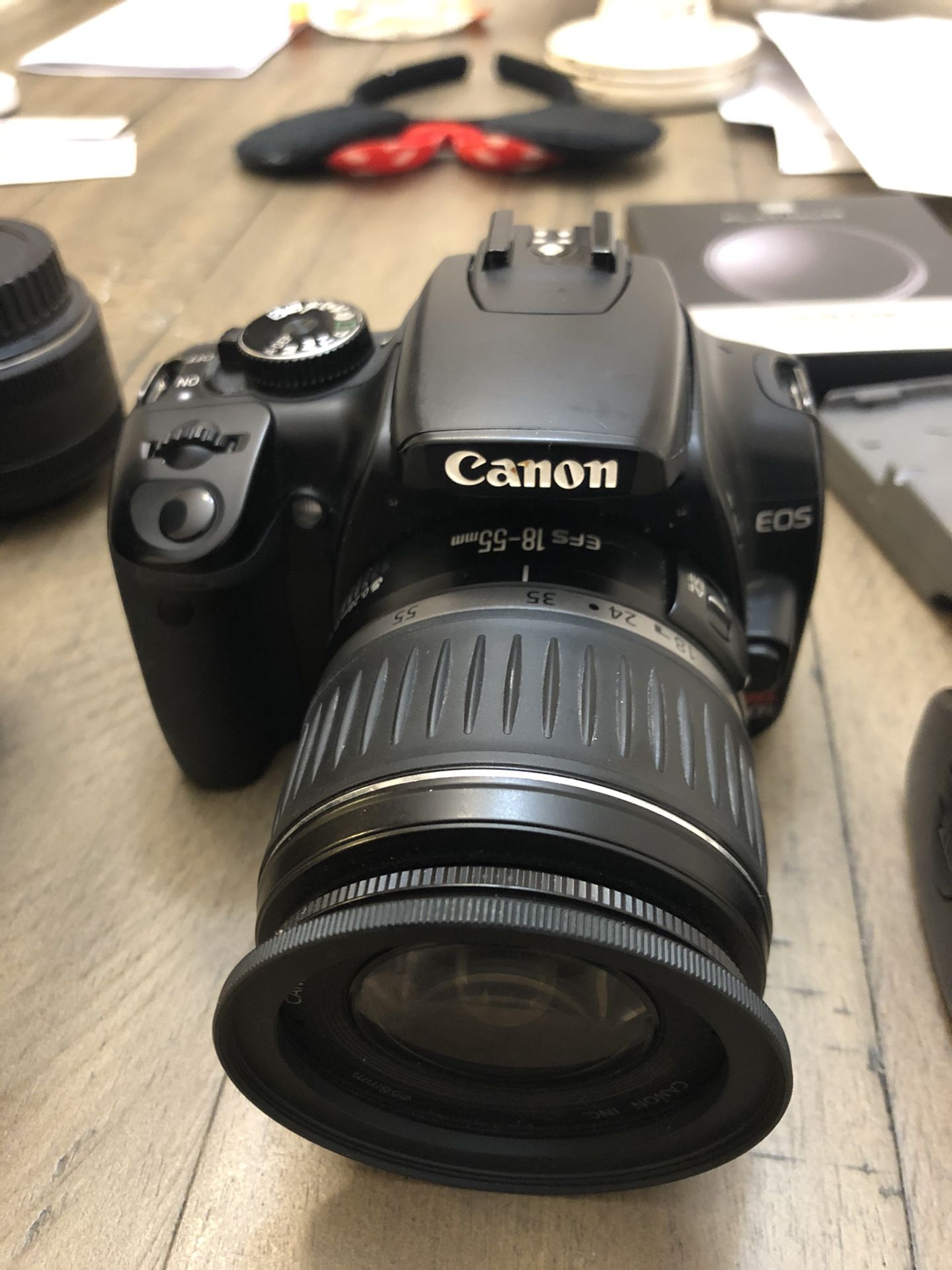 Canon EOS Rebel with accessories