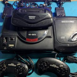 Sega Genesis + CD + 32x (Tower of Power) Tested/Works 
