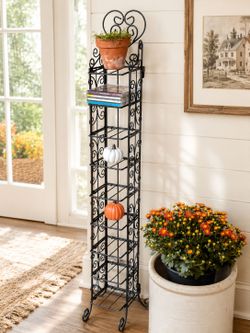 Vintage Y2K Wrought Iron Heart Folding CD Storage Rack