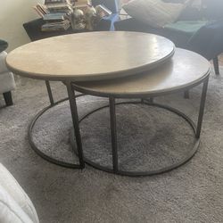 Round Stackable Coffee Tables - $75 For Both