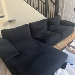 Black Velvet Couch 