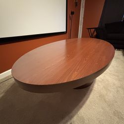 Large Wooden Oval Coffee Table
