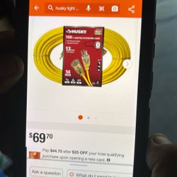 100 feet light extension, cord husky