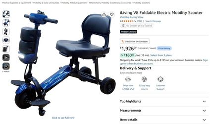 Used iLiving V8 Foldable Electric Mobility Scooter