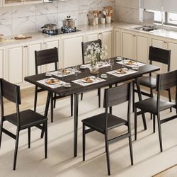 6-Piece Dining Set – Table with 6 Chairs