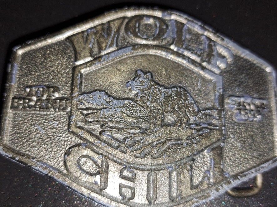Wolf Chili Belt Buckle Vintage 1978