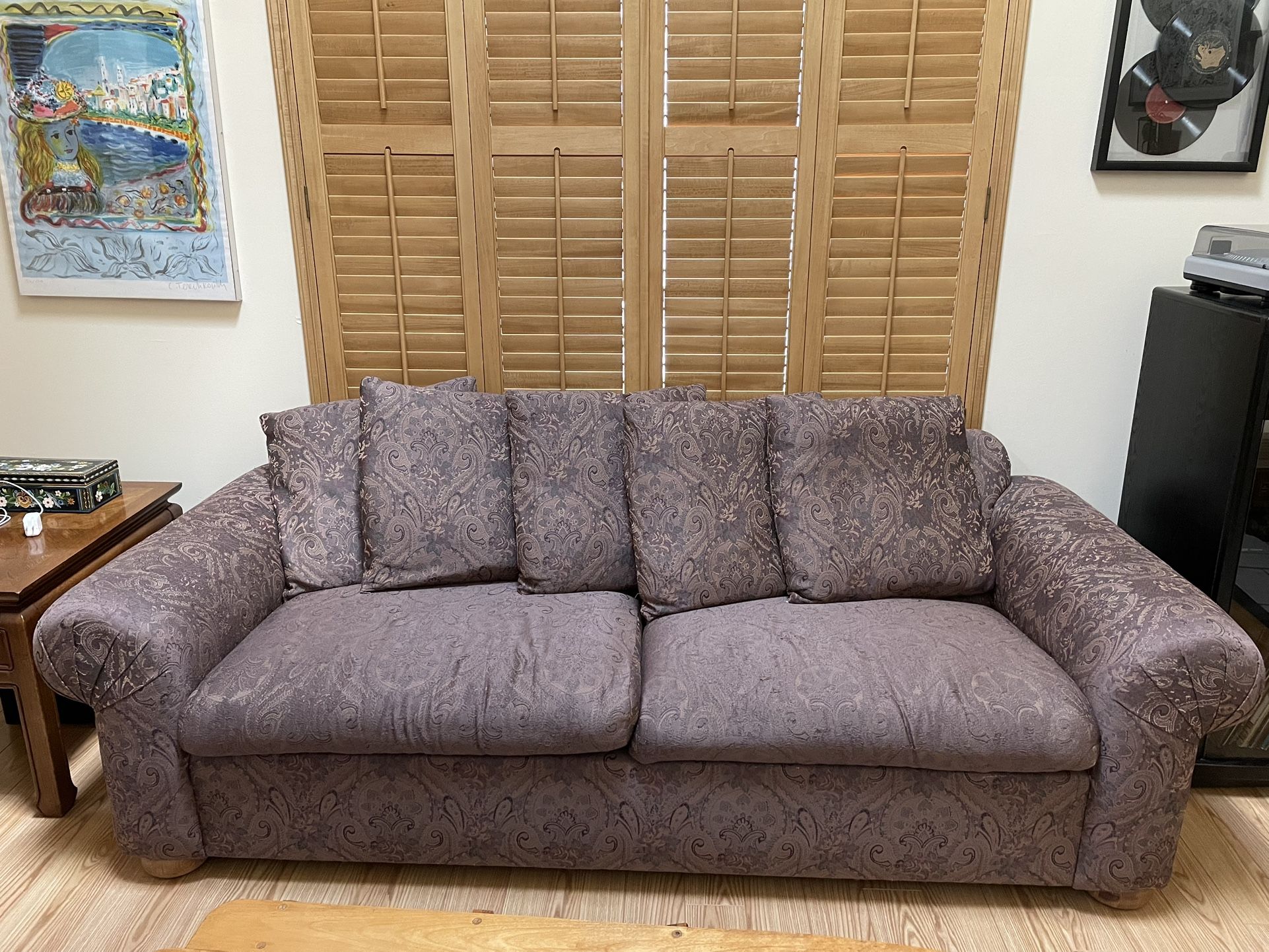 SLEEPER SOFA COUCH AND LOVESEAT - EXC. COND.