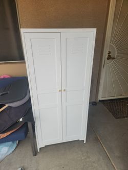 tall metal storage cabinet closet great shape
