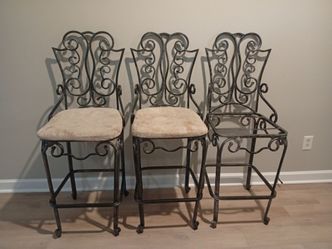 3 Iron Bar Stools