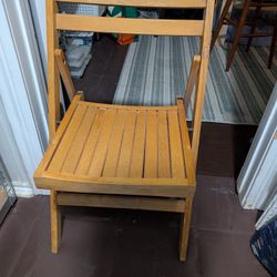 50s Wooden Slatted Folding Chairs 