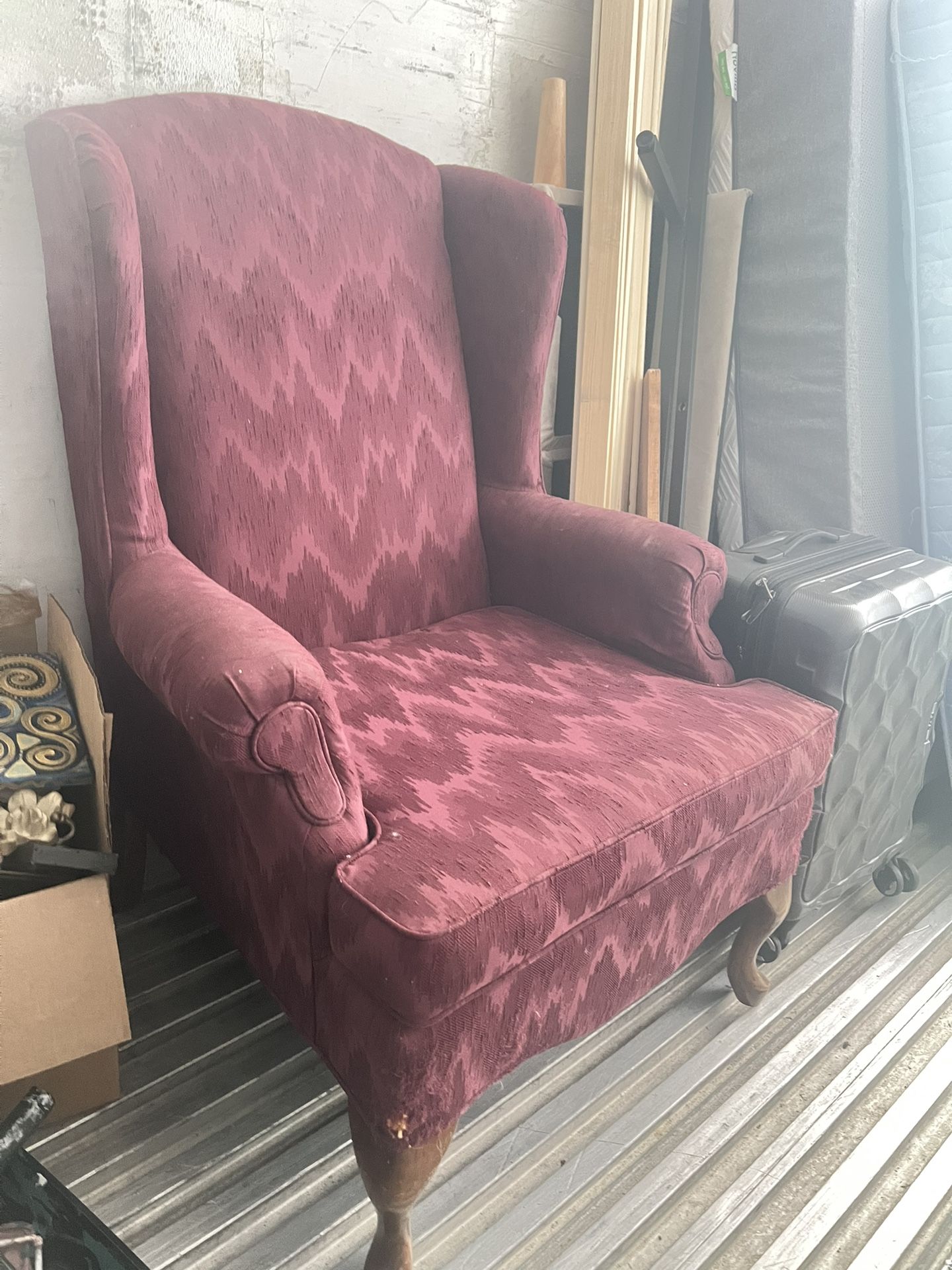 Maroon Chevron Pattern Chair