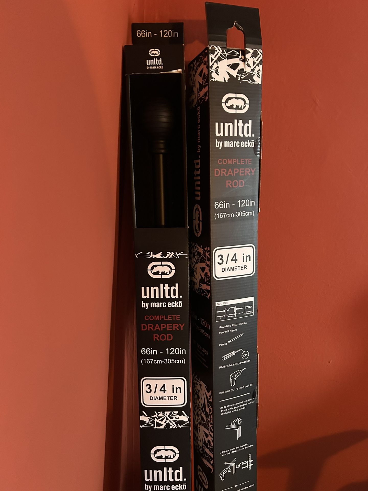 Curtain Rods With Small Tension Rods As Bonus