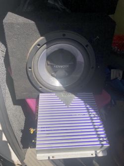 1 kenwood slim speaker box with matching kenwwood amp