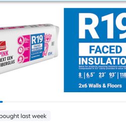 Fiberglass insulation R19