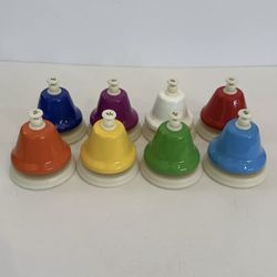 Used Working Rhythm Band Instruments Kids Play 8 Note Desk Bell Set Music