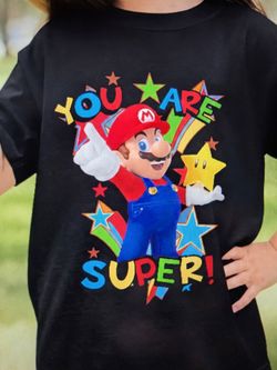 colorful Mario inspired t shirt
