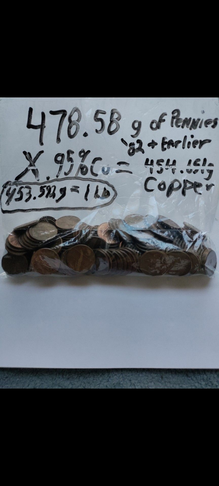 1970 to 1981 pennies ( 95% Copper )