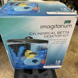 imagitarium Cylindrical BETTA Desktop Fish Tank 1.6 Gal 