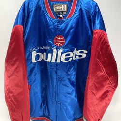 Baltimore Bullets Hardwood Classics GIII Jacket Carl Banks NBA Satin Vintage 3XL
