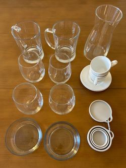 Set of glass ceramic cups mugs