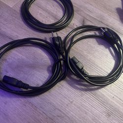 3 IEC Power Cables (for Amps, Mixers, Keyboards, Computes And More 