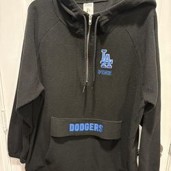 Black & Blue Fleece Dodger Pink Victoria’s Secret woman’s Hoodie Sweater size Large - Simi Valley 