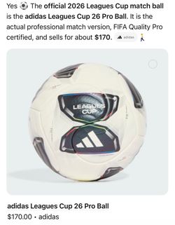 Leagues cup 2026  official pro match ball