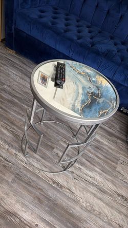 One glass end table