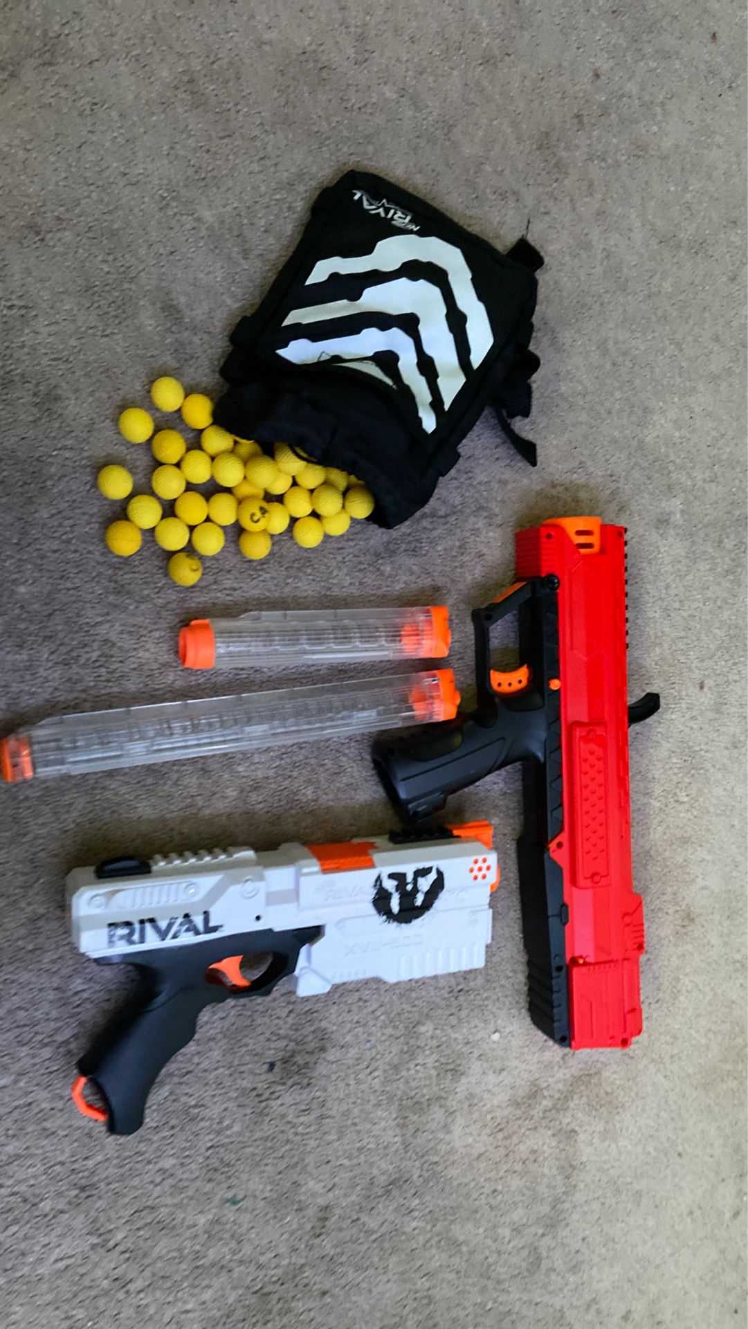 Nerf Rival guns and accessories