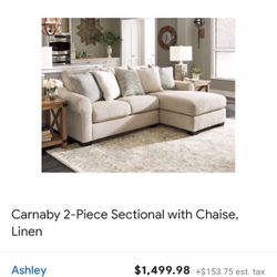 Couch With Chaise Seat. Two Piece Sectional. 