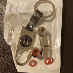 Honda Keychain+Valve Stem Covers 