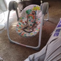 Jungle Theme Swing And Two Infant Holders For Bath time 