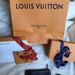 LOUIS VUITTON/ MENS/ 2 TONE BLACK GRAY / CARD HOLDER KEYPOUCH / BRAND NEW 