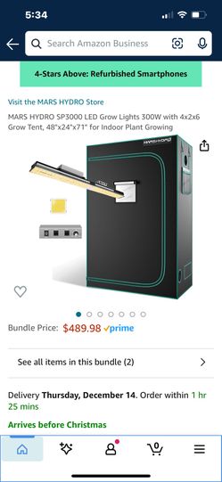 MARS HYDRO SP3000 LED Grow Lights 300W with 4x2x6 Grow Tent, 48"x24"x71" for Indoor Plant Growing MARSHYDRO